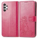 Peňaženkové kožené puzdro FOUR-LEAF na Samsung Galaxy A13 - Rose Red