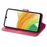 Peňaženkové kožené puzdro FOUR-LEAF na Samsung Galaxy A13 - Rose Red