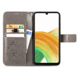 Peňaženkové kožené puzdro FOUR-LEAF na Samsung Galaxy A13 - Šedá
