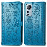 Peňaženkové kožené puzdro CAT AND DOG na Xiaomi 12 Lite – Modrá