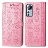 Peňaženkové kožené puzdro CAT AND DOG na Xiaomi 12 Lite – Ružová