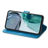 Peňaženkové kožené puzdro FOUR-LEAF na Motorola Moto G62 5G – Modrá
