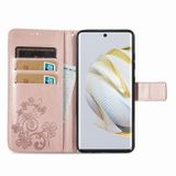 Peňaženkové kožené puzdro FOUR-LEAF na Huawei Nova 10 – Ružovozlatá