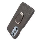 Kožený kryt Ring Holder na Motorola Edge 30 Pro - Čierna