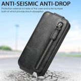 Peňaženkové kožené puzdro Zipper na Motorola Edge 30 Fusion - Čierna