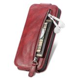Peňaženkové kožené puzdro Zipper Wallet na Motorola Edge 30 Ultra - Červená