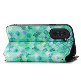 Peňaženkové kožené puzdro COLORFUL na Huawei Nova 10 – Smaragdová