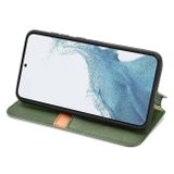 Peňaženkové kožené puzdro CUBIC GRID na Samsung Galaxy S23 Plus 5G – Zelená