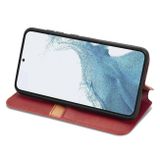 Peňaženkové kožené puzdro CUBIC GRID na Samsung Galaxy S23 Plus 5G – Červená