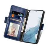 Peňaženkové kožené puzdro GRID na Samsung Galaxy S23 Plus 5G – Modrá