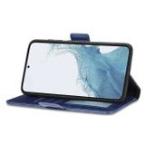Peňaženkové kožené puzdro GRID na Samsung Galaxy S23 Plus 5G – Modrá
