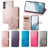 Peňaženkové kožené puzdro FOUR-LEAF na Samsung Galaxy S23 5G – Ružová