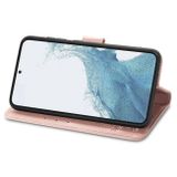 Peňaženkové kožené puzdro FOUR-LEAF na Samsung Galaxy S23 5G – Ružovozlatá