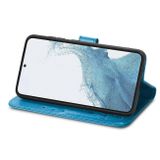Peňaženkové kožené puzdro FOUR-LEAF na Samsung Galaxy S23 5G – Modrá