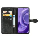 Peňaženkové kožené puzdro Mandala na Motorola Edge 30 Neo - Čierna