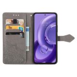 Peňaženkové kožené puzdro Mandala na Motorola Edge 30 Neo - Šedá