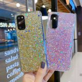 Gumený Glitter kryt na Samsung Galaxy S23 Ultra 5G – Zlatá
