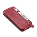 Peňaženkové kožené puzdro Zipper Wallet na Honor X8 5G/X6 - Červená