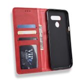 Peňaženkové kožené puzdro na LG Q60 - Červená