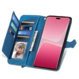 Peňaženkové kožené puzdro ZIPPER Flower na Xiaomi 13 Lite - Modrá