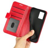 Peňaženkové kožené puzdro R64 Texture Flip na Motorola Edge 30 Neo - Červená