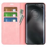 Peňaženkové kožené puzdro Retro na Motorola Edge 30 Neo - Ružová