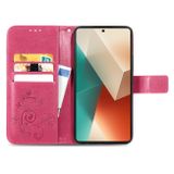 Peňaženkové kožené puzdro Clasp na Xiaomi Redmi Note 13 - Purpurová
