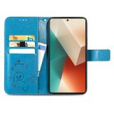 Peňaženkové kožené puzdro Clasp na Xiaomi Redmi Note 13 - Modrá