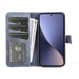 Peňaženkové kožené puzdro STITCHING na Xiaomi 13 – Modrá