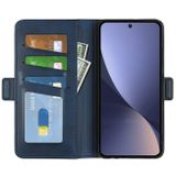 Peňaženkové kožené puzdro DUAL-SIDE na Xiaomi 13 – Tmavomodrá
