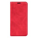 Peňaženkové kožené puzdro Suction na Xiaomi Redmi Note 12 4G - Červená