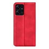 Peňaženkové kožené puzdro Suction na Xiaomi Redmi Note 12 4G - Červená