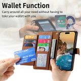 Multifunkčné peňaženkové puzdro na iPhone 15 Pro Max - Hnedá