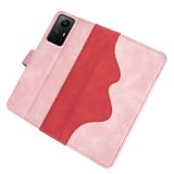 Peňaženkové kožené puzdro Stitching na Xiaomi Redmi Note 12S - Červená