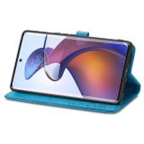 Peňaženkové kožené puzdro Mandala na Motorola Edge 30 Fusion - Modrá
