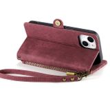 Peňaženkové kožené puzdro ZIPPER na iPhone 15 Pro Max - Červená