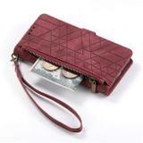 Peňaženkové kožené puzdro ZIPPER na iPhone 15 Pro Max - Červená