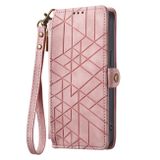 Peňaženkové kožené puzdro ZIPPER na iPhone 15 Pro Max - Ružová