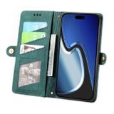 Peňaženkové kožené puzdro ZIPPER na iPhone 15 Pro Max - Zelená