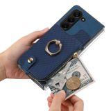 Ring Holder kryt Zipper na Samsung Galaxy Z Fold5 - Modrá