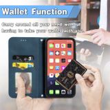 Peňaženkové kožené puzdro Retro na iPhone 15 Pro Max - Modrá