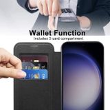 Peňaženkové kožené puzdro Rhombus Shield na Samsung Galaxy S24 5G - Čierna