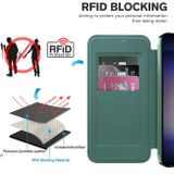 Peňaženkové kožené puzdro Rhombus Shield na Samsung Galaxy S24 5G - Zelená