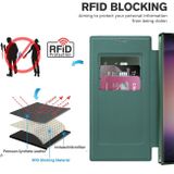 Peňaženkové kožené puzdro Rhombus Shield na Samsung Galaxy S24 Ultra 5G - Zelená