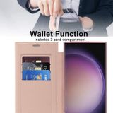 Peňaženkové kožené puzdro Rhombus Shield na Samsung Galaxy S24 Ultra 5G - Ružová