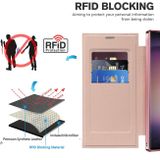 Peňaženkové kožené puzdro Rhombus Shield na Samsung Galaxy S24 Ultra 5G - Ružová