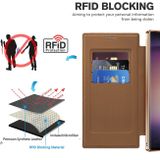 Peňaženkové kožené puzdro Rhombus Shield na Samsung Galaxy S24 Ultra 5G - Hnedá