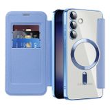 Peňaženkové kožené puzdro Rhombus Shield na Samsung Galaxy S24 Plus 5G - Modrá