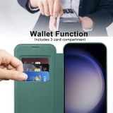 Peňaženkové kožené puzdro Rhombus Shield na Samsung Galaxy S24 Plus 5G - Zelená