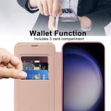 Peňaženkové kožené puzdro Rhombus Shield na Samsung Galaxy S24 Plus 5G - Ružová